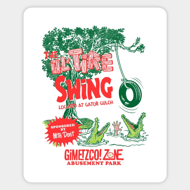 The ol’ tire swing - front/back Sticker by GiMETZCO!